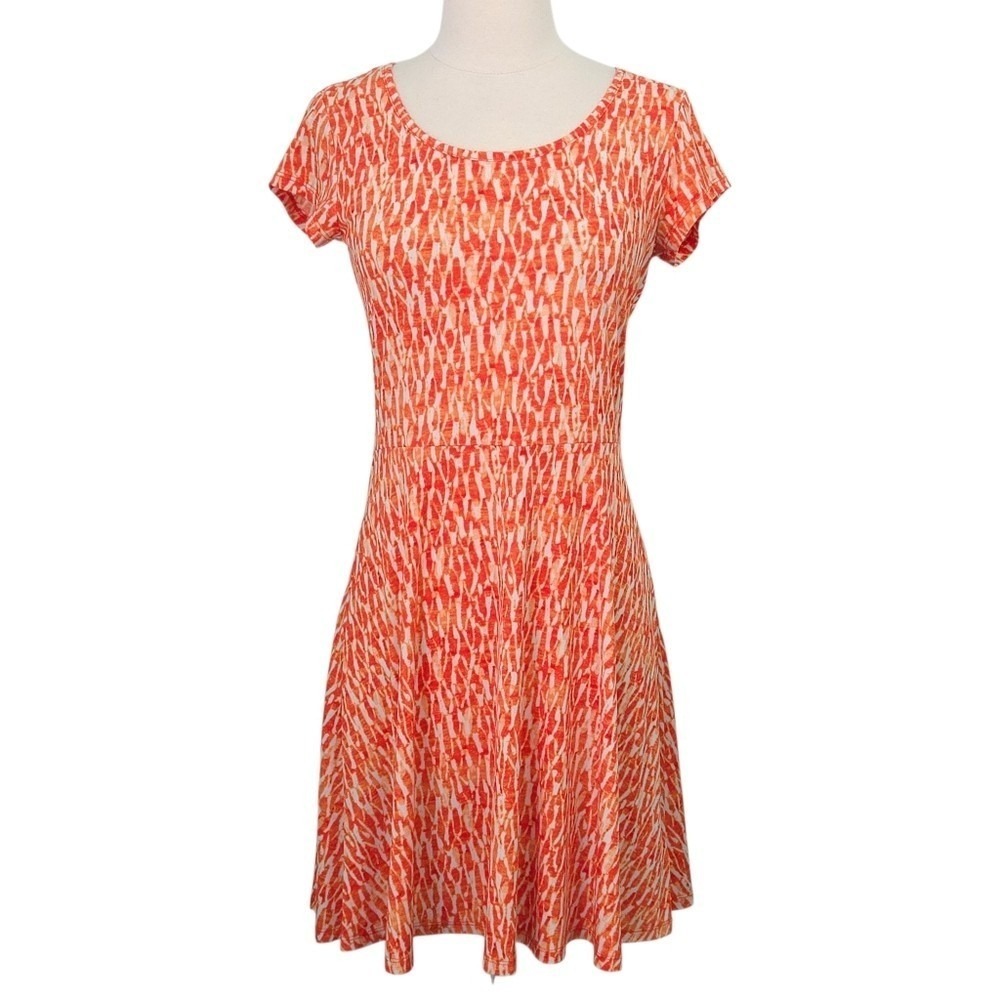 Michael Kors Orange Tie-Dye Short- Sleeve A-Line Dress- XS